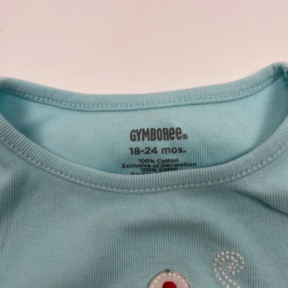 Y2K Gymboree 18-24 month Gingerbread house Blue long sleeve t-shirt